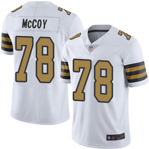 Men New Orleans Saints Limited White Erik McCoy Jersey NFL Football #78 Rush Vapor Untouchable Jersey